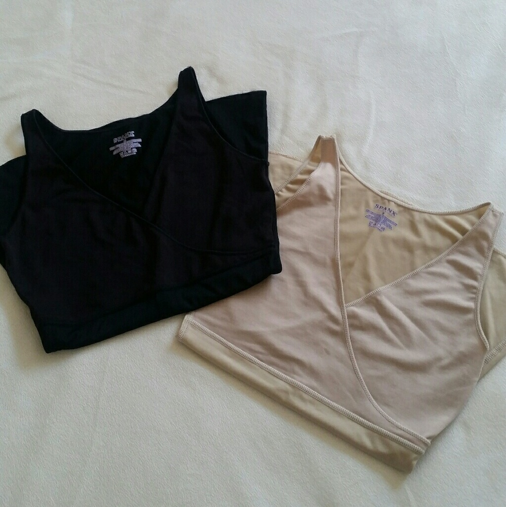 Spanx Set of 2 Shapewear Tanks (Black & Beige)